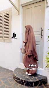 Afhadahijrah - Gamis wanita set hijab cadar hasna denim baju dan jilbab instan syari free niqab
