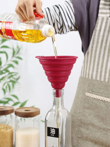 Silicone Foldable Funnel Large Large Size Household Food Grade Kitchen Baking Liquid Separation Refueling Artifact Oil Pouring Bucket