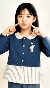 Kemeja Atasan Anak Perempuan Usia 8-14 Tahun - Desain Fashionable & Bahan Knit Mix Katun Salur