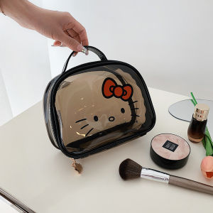 Hellokitty Kitty Cat Cosmetic Bag Women Portable Large Capacity Handheld Toiletries Storage Bag Waterproof Makeup Bag