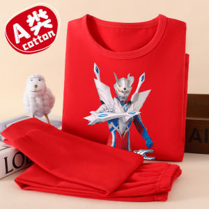 Red Pure Cotton Childrens Underwear Set for Girls 2026 Horse Year Innerwear Thermal Clothes 3 Cotton Sweater for Kids