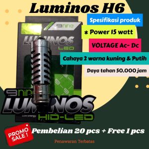 Bolham LED Motor H6 K1 Bebek Matik Double Cahaya Putih kuning Luminos