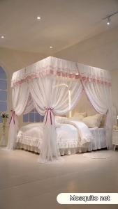 YANYANGTIAN Quality Bed Mosquito Net Single Queen King Bedroom 4 Corner Post Bed Canopy Sleeping Net Kelambu Katil Kelambu Gantung