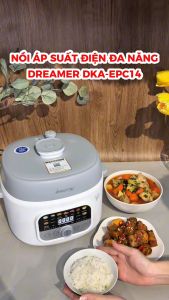NỒI ÁP SUẤT ĐIỆN ĐA NĂNG DREAMER DKA-EPC14 11 chức năng 10 lớp bảo vệ an toàn 2 nắp nồi công suất 1300W BH 12 tháng