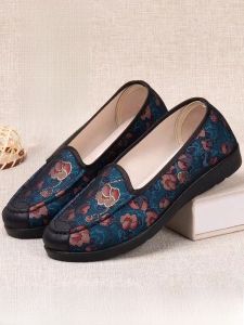 SHIPAILUO | Elderly Comfortable Soft Bottom Flat Heels Women Shoes Spring New Style Grandma Single Shoes Beijing Fabric Shoes Mom Shoes