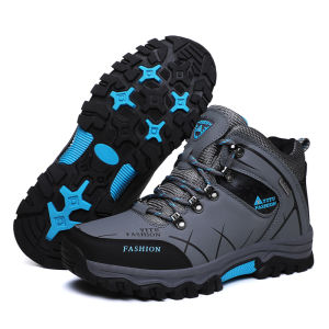 EsHi Men Winter Snow Boots Waterproof Leather Sneakers Super Warm Mens Boots Outdoor Male Hiking Boots Work Shoes Size 39-47