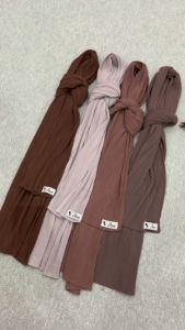 (PART 2) JACE Pashmina Full Plisket Tanpa Garis Tengah Ceruty Babydoll Pleated Shawl 175 x 75 Jahit Tepi