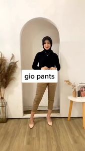 COD - Celana Wanita Katun Stretch Baggy Pants Viral Terbaru - Gio Pants Celana Chinos Cewek 7/9 Katun Melar