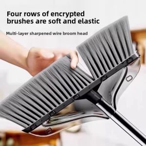 Transparent Luxury Soft Bristle Broom and Dustpan Set