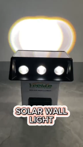 YEESOLAR Solar Wall Light Projector Lens Outdoor 3 Color Tones Waterproof Wall Lighting for Garden Pathway Porch