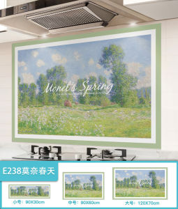 Kitchen Stickers Oil-Proof Waterproof Self-Adhesive Wallpaper Fireproof Moisture-Proof High Temperature Resistant Stove Film Kitchen Ventilator Wall Wall Sticker