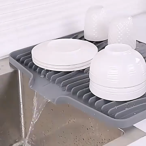 แผ่นซิลิโคนระบายน้ำ ถาดรอง ที่คว่ำแก้ว ถาดซิลิโคนเกรดอาหาร สําหรับครัวอ่างล้างจานรองแก้วชา และกาแฟ