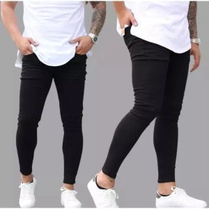 Mens denim Super stretchable slim fit skinny jeans kain tabal stretch 95% cotton 5% Spandex for men