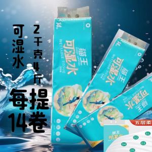 King Cat Wet Wipe Tissue Paper Family Pack 2500g Five Pound Big Roll Wood Pulp No Core Paper Towel Hygienic Tissue