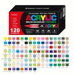 Bộ Bút Sơn Acrylic 12-120 Màu Đầu Cọ Dùng Vẽ Trên Đá Gỗ Vải Bố Đá - Dụng Cụ Thủ Công DIY Quà Tặng Giáng Sinh