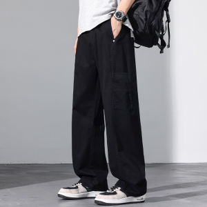 Quần Dài Nam Ống Đứng Màu Đen Cotton Nguyên Chất Rộng Rãi Đa Năng Thời Trang Xuân Hè Mới Quần Dài Thường Ngày Thoải Mái