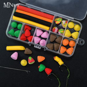 42Pcs Multicolor EVA Floating Pop Up Foam Bait Kit Zig Rig Hair Rig Artificial Fake Corn Cone Boilies Carp Fishing Hook Bait