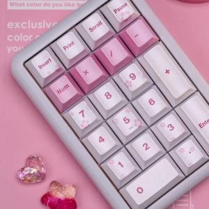 Sakura Spring Keycaps Shimmer Paint PBT Keycaps Cherry Profile Dye-Sub Keycap Custom Pink Key Cap For MX Mechanical Keyboard