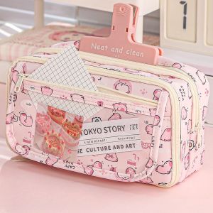 9-layer Capibala Cute Cartoon Stationery Bag with High Appearance Multi Functional Large Capacity Pen Bag Portable Storage Bag