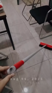 LIAO Ergonomic Comfort Grip Hardwood Floor Brush with TPR Squeegee - Durable Multi-Use Broom Cleaning Tool High Quality