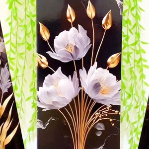 RUNABEE HIASAN DINDING SET BESAR SPLASH FLOWER HITAM 60x40CM DEKORASI KAMAR TIDUR AESTHETIC