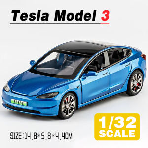 LEO 1:32 Tesla Model 3 Diecast Model Car Alloy Cars Toys Collection Gift For Kids Boy Girl