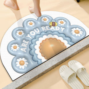 3D Expanding Semi-Circular Doormat Bathroom Entrance Mat Quick Dry Water Absorbent Silicon Dendroid Floor Carpet Home Decor