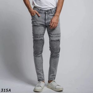 clana panjang pria / clana pria fashion bikers ripped lutut snow grey