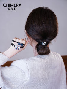 ยางรัดผมแบบยืดหยุ่นสูงสำหรับผู้หญิง ทนทาน ระดับไฮเอนด์ เครื่องประดับผมสำหรับผู้ใหญ่ ยางรัดผมแบบใหม่ หัวเข็มขัดรัดผม ชุบเงิน