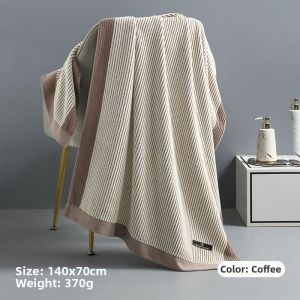 JIXIANGHAILUO | Home Cotton Men Bath Towel Stripe Pattern Water Absorbent Fast Drying