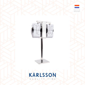 Karlsson Flip clock No Case mini white chrome stand (Table/Hanging)  [Ready Stock] Flip Clock Table clock Modern Luxury for Living Room Home Decor