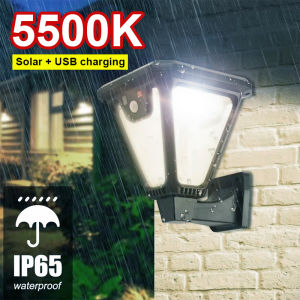 5500K Outdoor Solar Spotlight Garden Decor Lights Solar Camping Wall Lamps Lawn Light Floor Lamp Induction Lamps for Patio Yard