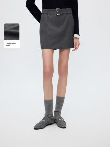 LANCY FROM 25 | Lancy From 25 Wang Churan Same Style Lambswool Straight Leg Short Skirt Casual Commute OL Womens Winter New Arrival