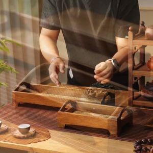 ถาดกี่น้ําชา ถาด ถาดไม้สาน ถาดไม้ ถาดสี่เหลียม อเนกประสงค์ ถาดรองแก้ว กี่น้ําชา