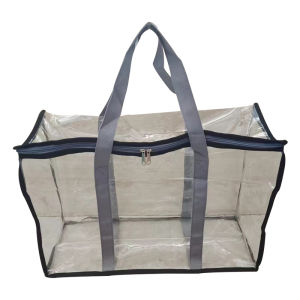 Zippered Kindergarten Sleeping Bag Storage Bag Dustproof Bag Lightweight Waterproof PVC Material Rectangular Shape Handheld Bag