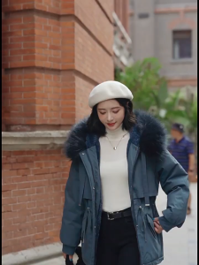 เสื้อแจ็คเก็ต พาร์ก้าขนสั้นหนาบุขนแกะสำหรับผู้หญิง เสื้อโค้ทบุขนเป็ดผ้าฝ้าย เสื้อผ้าฤดูหนาวสำหรับผู้หญิง