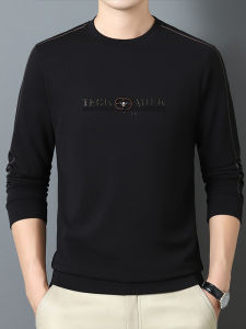 Áo Thun Nam Dài Tay Màu Trơn Thường Ngày Áo Thun Cổ Tròn Mỏng Mùa Hè 2025 Áo Thun Cotton Pha Trộn Thường Ngày Cho Nam