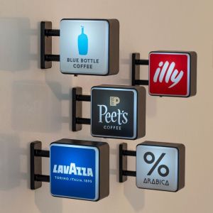 เวิลด์คลาสสิกกาแฟแบรนด์ป้ายแสงตู้เย็นแม่เหล็กกาแฟเครื่องตกแต่ง Lavassa Coffee Illy Coffee Peets Coffee