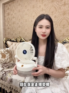 SG【ReadyStock】 Desktop Fan 180° Adjustable Flip Design 3 Speed Control Desktop Fan -20℃ Cooling Performance High Frequency Airflow Ambient Lighting Folding Auto Off