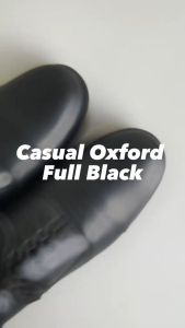 ARF CASUAL OXFORD FULLBLACK: Sepatu Kulit Pantofel Pria Kerja Kantor Terbaru Formal Pentopel Pantopel Fantofel Hitam Original Kasual