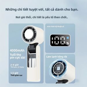 Quạt USB Tốc Độ Cao Super Mini Turbo Với Màn Hình Kỹ Thuật Số Cảm Biến Đá Lạnh 100 Dành Cho Cắm Trại Và Du Lịch Ngoài Trời