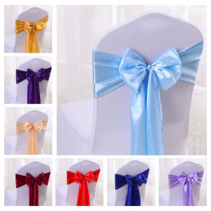 ZLinKJ ที่มีสีสันซาตินสายสะพายแต่งงานที่มีคุณภาพสูงเก้าอี้โบว์สำหรับเก้าอี้ครอบคลุมสายสะพาย Birthday PARTY Hotel Show Decoration ขายส่ง