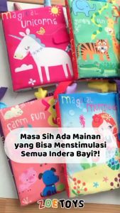 Zoetoys Soft Book Baby Newborn - High Contrast | Baby Contrast Soft pillow Book buku bantal cerita bahan kain anak bayi | Mainan Edukasi Anak