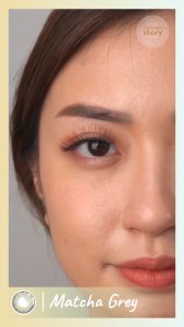 [LADYNAYOAN APPROVED]  Matcha Grey Monthly Softlens Warna Korea Premium