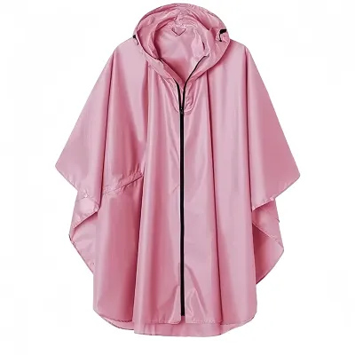 Outdoor Camping Hooded Raincoat Zipper Style Unisex Lightweight Waterproof Polyester Adult Rain Poncho Cycling Hiking Backpack
