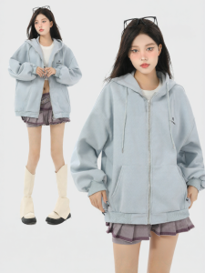 ARCG | Hooded Fleece Thickened Loose Petites Sweatshirt Jacket
