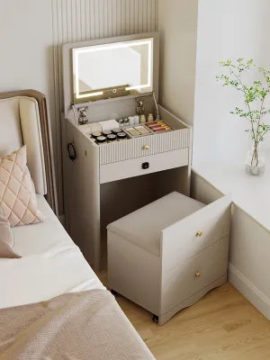 YANGYING | Flip-top Makeup Table and Nightstand Combo with Stool 40cm
