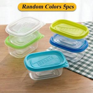 10pcs Stackable & Reusable Transparent Rectangular Food Storage Containers with Lids - Microwave Refrigerator and Freezer Safe