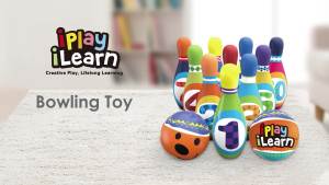 iPlay iLearn Kids Bowling Toys Set Toddler Indoor Outdoor Activity Play Game Soft 10 Foam Pins Two Balls Set Educational Birthday Party Stocking Stuffer Gift 18 24 Month 2 3 Year Children Boy Girl
