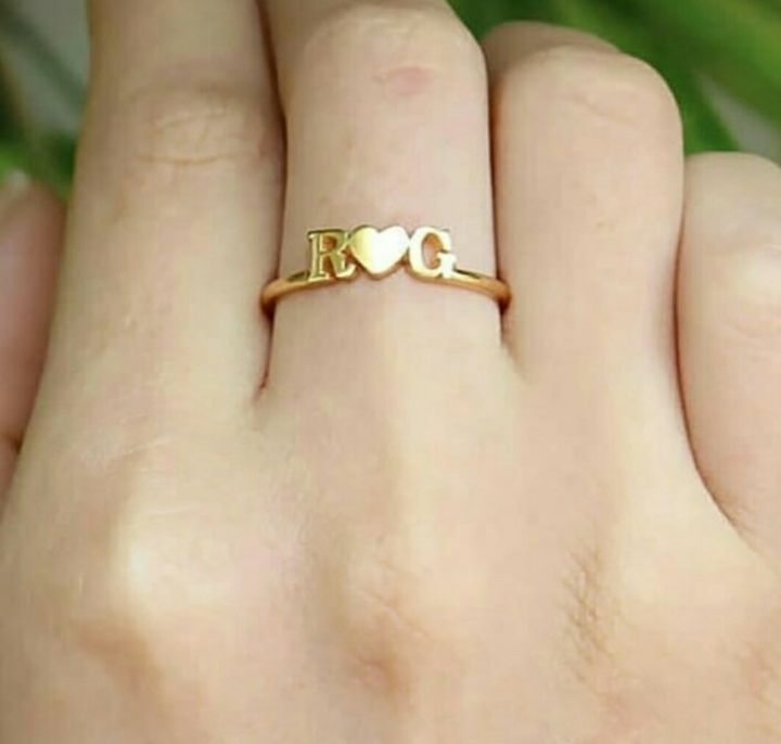 cincin nama / cincin nama custom / lapis emas anti karat / cincin inisial / cincin kawin / cincin kado